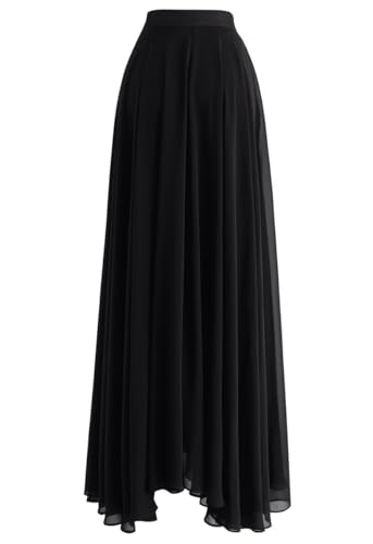Image of Women's Full Length Georgette Long Skirt- Lehenga with 8 Meters Maxi Flare