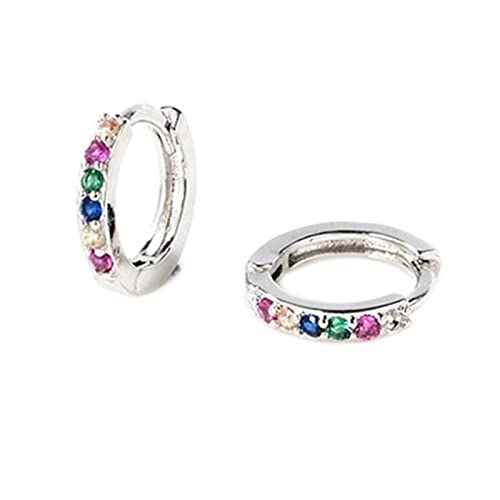 Boucles d'oreilles de cerceau pour femmes colorées argent 925 bijoux hypoallergéniques