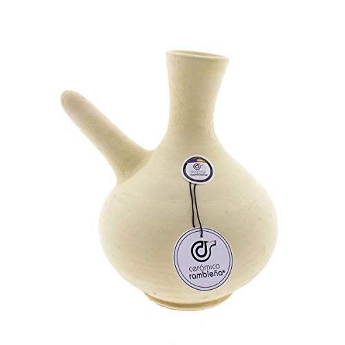 CERÁMICA RAMBLEÑA | Pichet à vin | Cruche d'argile traditionnelle de La Rambla (Córdoba) | 100% fait main | 21x16x23cm | 1.75 litres | Écho