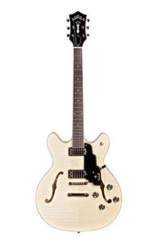 Guild Guitars Starfire Iv St Semi-Hollow Body Flame Maple Electric Guitar, In Natural, Double-Cut W/Stop Tail, Newark St. Collection, With Hardshell Case #TOP1