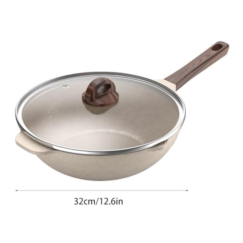 Wok de aluminio fundido 12.6 pulgadas con tapa miniatura 7