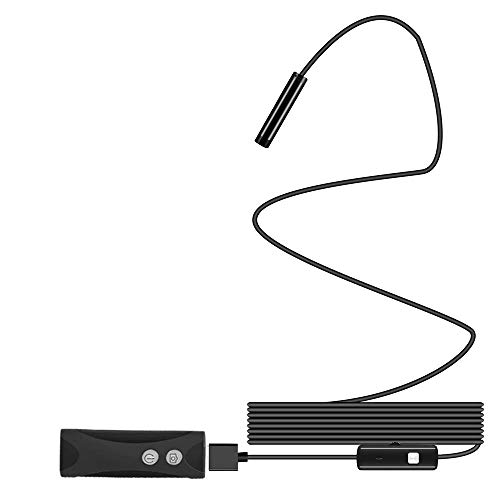 Asleesha New USB Endoscope Camera 2mm Borescope Inspection Snake Camera Waterproof Micro USB, Semi-Rigid Cord with 6LED Lights (Install APP USB Camera)