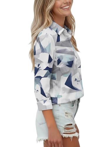 Image of Soft Wrinkle-Free Button Down Stretch Shirts for Women, Breathable Moisture-Wicking Casual Work Dress Tops