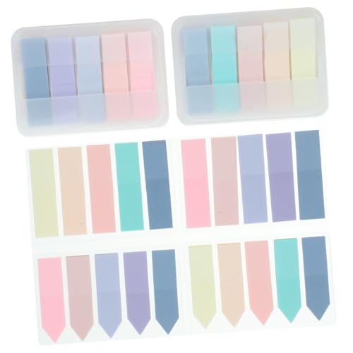 SOPOTUTU 6セット モランディカラー透明付箋 書き込み可能で実用的なページマーカー 読書ノート用粘着インデックスシール 便利で目立メモ用