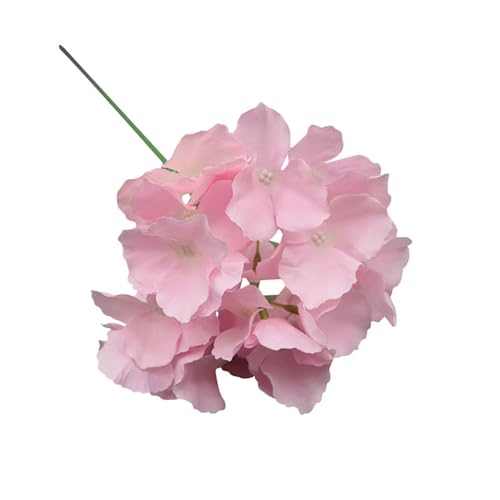 Cabezas de hortensias artificiales de seda de 6 pulgadas, decoración floral de jardín, flores de clavel moradas artificiales (rosa, talla única)