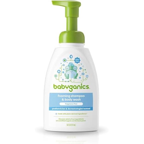 Babyganics Baby Shampoo + Body Wash Pump Bottle, Fragrance Free, 16oz