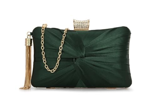 TOOBA Handcrafted Green Beautiful Bling Box Clutch Bag for Women