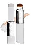 ELROEL BLANC Cover Cream Stick V - Korean Color-Changing Foundation with Detachable Brush - Full to Medium Coverage Base Makeup (201 Light, 0.45 oz)