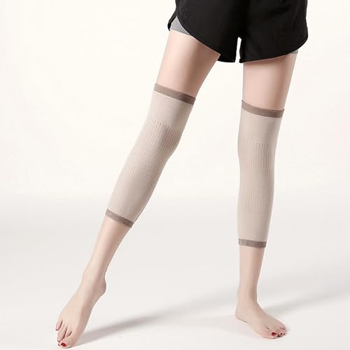 Image of Cashmere Wool Knee Brace Pads Unisex Winter Warm Thermal Knee Warmers Sleeve Soft Leg Warmers (Light Camel)