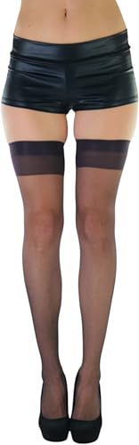 Image of ToBeInStyle Women's Sheer Banded Thigh High Socking w /Opaque Band
