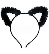 Halloween Headband Cat Ears Headband Make Up Girl Plush Furry Ears Halloween Cosplay Party Headba...