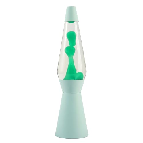 I-TOTAL® - Lampe à Lave Spaceship – Effet Bulles Hypnotisant, Design Rétro et Moderne, Lampe Décorative Colorée avec Cire en Mouvement (Vert Pastel)