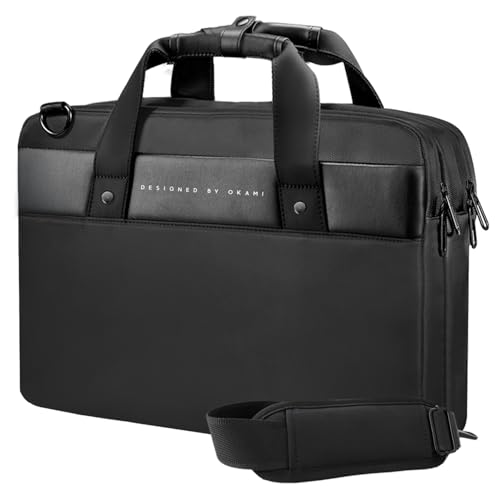 Okami Wolf Zenpack Classic Laptop Messenger Bag X Briefcase For Macbook & Laptops Upto 15.6" With Smart Organizer | Premium Office Bag For Men | Professional Bag For Business, Work & Travel, Black