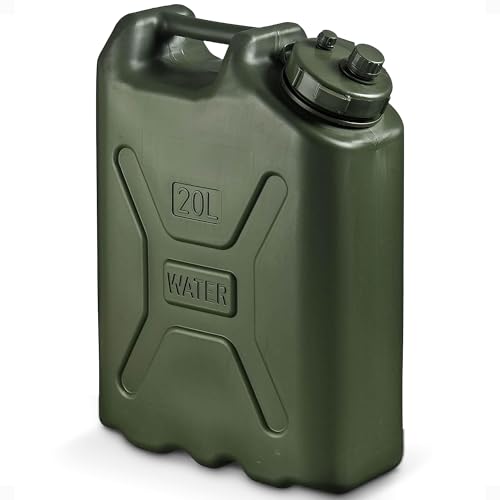 Scepter Portable Military Style Water Container for Camping & Outdoors, 5 Gallon, Green - Heavy-Duty...