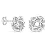 LeCalla 925 Sterling Silver Women's Love Knot Earrings | Celtic Love Knot Stud Earrings for Women 8MM