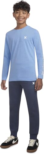 Image of Hurley boys Long Sleeve Soft Basic Cloud Slub T-shirt and Shorts 2-piece Outfit Set