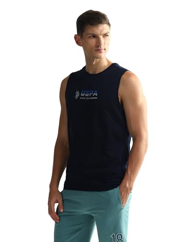 Image of U.S. Polo ASSN. Mens OEV06 Brand Print Comfort Fit Gym Vest