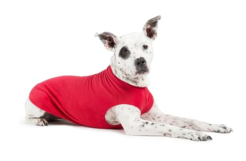 Image of Goldpaw Stretch Fleece Dog Sweater - with Spandex for 4-Way Stretch - Soft, Comfortable Dog Coat - Machine Washable - Made in the USA - Red - Size 4