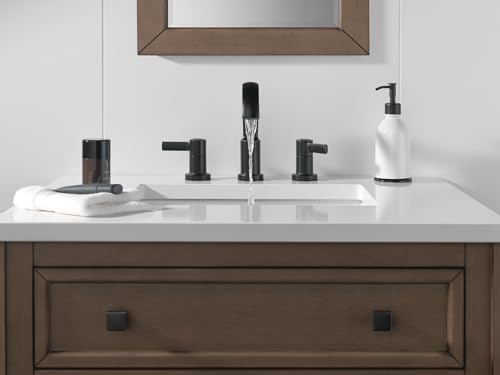 Delta Faucet Albion Widespread Bathroom Faucet 3-Hole, Matte Black Bathroom Sink Faucet, 2-Handle Bathroom Faucet, Bath Faucet, Metal Push-Pop Drain Assembly, 1.2 GPM Flow Rate, Matte Black 35855LF-BL by DELTA - Image 8