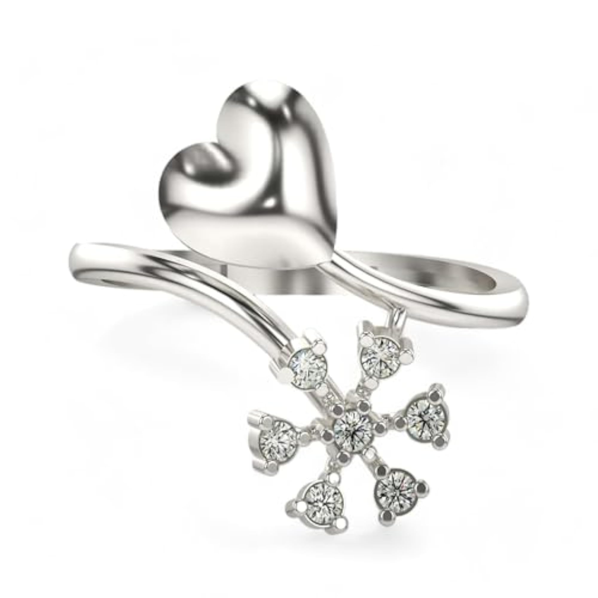 Women's Sterling Silver & Lab Grown Diamond 0.13cts Ring, Elegant