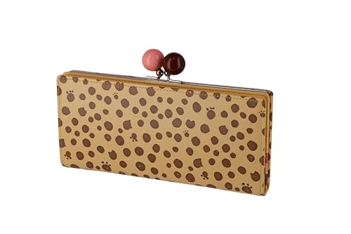 Women's Long Wallet with Dot Print Flap