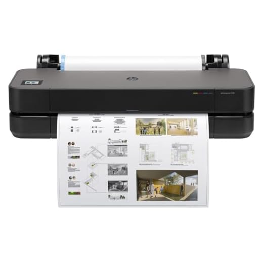 HP DesignJet T230 Large Format 24-inch Plotter Color Printer, Includes 2-Year Warranty Care Pack (5HB07H), Black