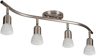4 Globe Track Lighting Wall or Ceiling Mount Light Fixture, Brushed Nickel