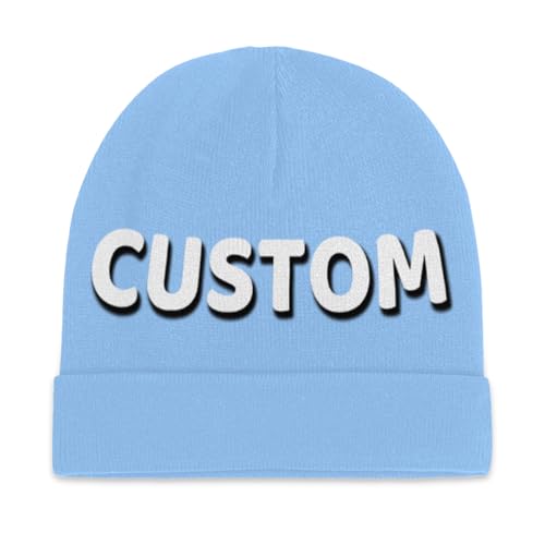 Custom Beanie for Men Women's - Bulk Personalized Beanie Unisex Aldult Customize Your Text Custom Logo Beanies Winter Hat Warm Customized Beanies for Travel