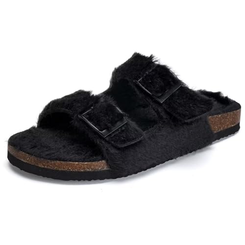 Image of Torotto Kids Sandals Boys Girls Slide Summer Non-slip Cork Glitter Toddler Slippers with Adjustable Straps for Indoor & Outdoor