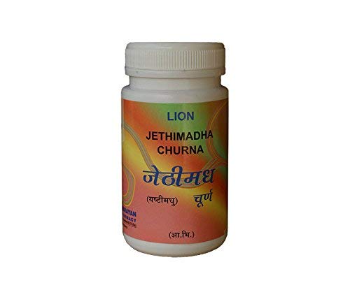LION Yastimadhu(jethimadh) Churn 100 Gm (Pack of 3) free sample malshuddhi vati, Red