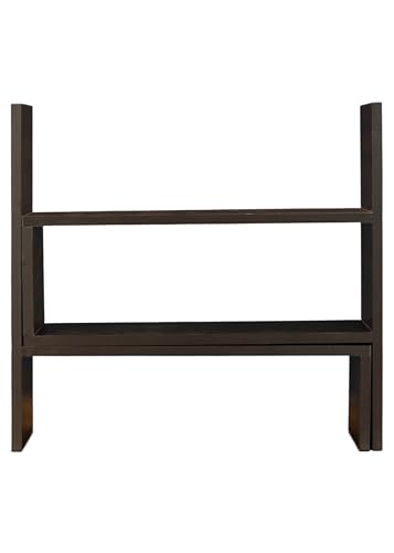 Image of SBF Furniture Wooden Bookcase for Home Office and Library Engineering Wood Space Saving Bookrack Freestanding Books Holder Stylish and Modern Book Organizer(Square 3 Step) (Brown) DIY(Do-It-Yourself)
