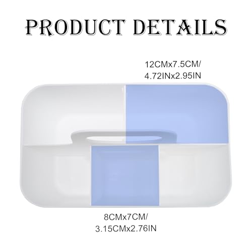 HVIHWI Korb Organizer mit Griff, Mehrzweck Kunststoffkorb mit 5 Fächer, Stapelbarer Reinigungskorb Tragbarer Bastelkorb Schreibtischkorb für Kunst, Make-up, Bürobedarf, 25×15×11cm (Weiß)