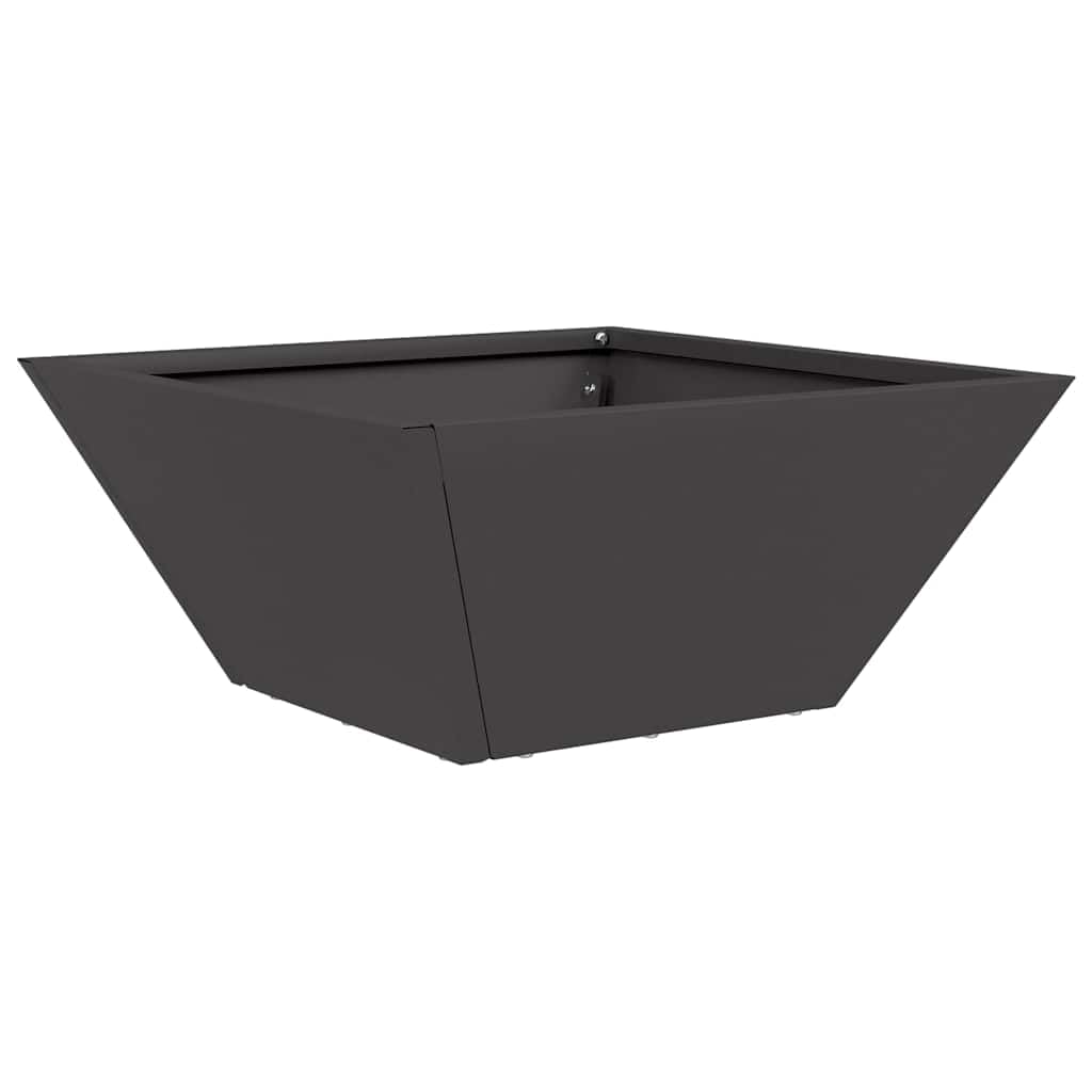Nowoczesne metalowe donice na rośliny, czarne, 35 x 35 x 15 cm, trapezowy, na taras, balkon, na zewnątrz, do kontenera na rośliny, 5 sztuk