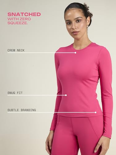 Image of CAVA Sculpt Crew Top for Women | Snug Sculpted Fit, Long Sleeves, Classic Crew Neck, Minimal Branding, Everyday Activewear Tee