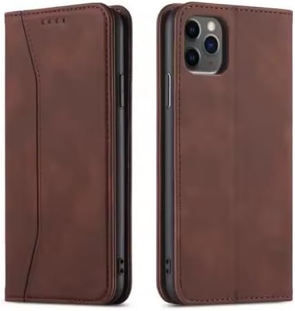 Luxury Wallet Phone Case Compatible with iPhone Series:17, 17 Air, 17 Pro & 17 Pro Max (Brown, iPhone 17)
