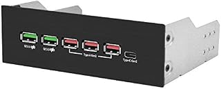 EZDIY-FAB 5.25in 10Gbps USB 3.1 Gen2 Hub and Type-C Port,Front Panel USB Hub with QC 3.0 Quick Charging