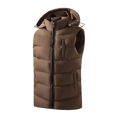 Gilet d'hiver à capuche homme avec col montant chaud et zippé