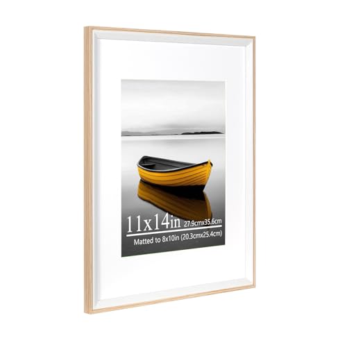 Baoee 11x14 Oak white Picture Framephoto frame with acrylic glass Poster Frame