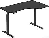 SHW 55-Inch Large Electric Height Adjustable L-Shaped Standing Desk, Black