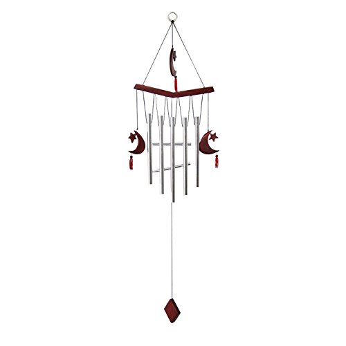 Discount4product Feng Shui Metal & Wooden Wind Chime Pipes Hanging for