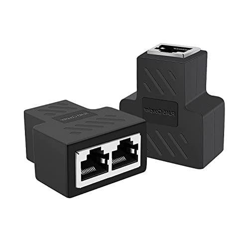 Image of Tobo RJ45 Splitter, Ethernet Splitter, RJ45 Splitter Adapter LAN Network Internet Splitter 1 to 2, Ethernet Cable &LAN Internet Splitter for Cat5 Cat5e Cat6 Cat 7 (Pack of 2) TD-1009TC