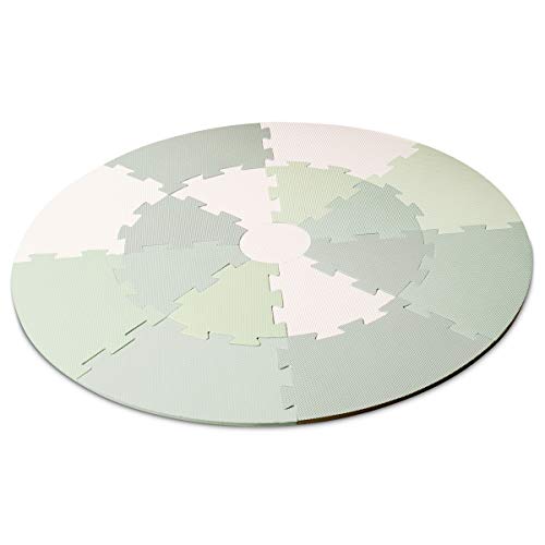 Beeloom - Alfombra Infantil, Green PLAYMAT, para niños y bebés de Juego, Redonda Puzzle Desmontable por Piezas, de Espuma eva, Color Verde Cover