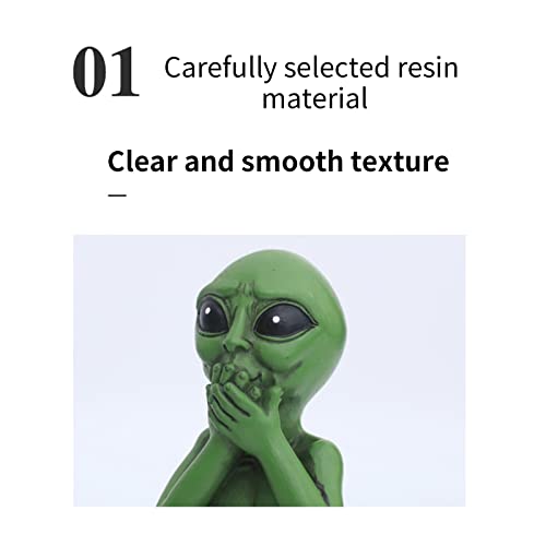 Alien Statue, Alien Extraterrestrial Statue Extraterrestrial Figurine For Indoor Outdoor Funny Home Patio Or Garden Decoration White-Don't Say #TOP4