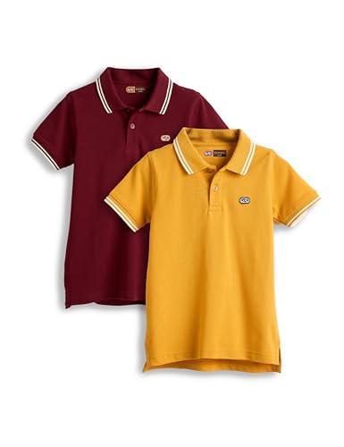 Image of Amazon Brand - Symbol Boys Cotton Rich Solid Polo Tshirt | Collar Tshirts | Half Sleeves | Plain-Regular Fit