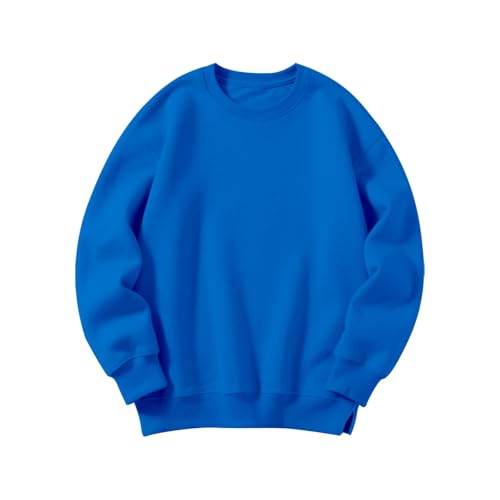 Kids Girls Loose Thermal Pullover Sweatshirts Solid Color Long Sleeve Comfy Casual Tees Fall Warm Thick Tops Pockets2