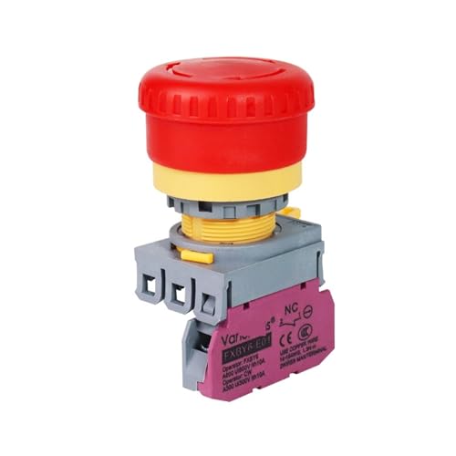 Bouton d'arrêt d'urgence 22mm interrupteur champignon rouge autobloquant 10A FXBY6