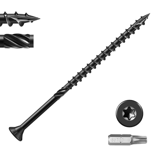 #14 Deck Screws 7" Exterior Decking Wood Screws Heavy-Duty Outdoor Torx Drive Head,Black Rust Resistant Epoxy Coated for Timber,Fence,Star Bit(2.5Ib,42Pcs)