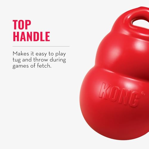 KONG Bounzer Hundespielzeug - Weich und Flexibel - Klassisches Design - Medium - Rot