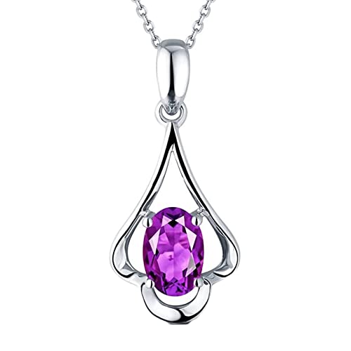 Collier en or blanc améthyste 0,41 ct, le cadeau idéal pour femme