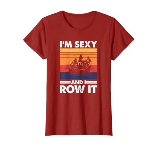 Funny Water Sports Whitewater Rafting T-Shirt, Women, Cranberry Red, XX-Large